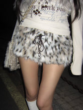 Retro Hot Girl Leopard Print Fur Shorts