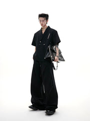 【25s Jun.】V-neck Padded Sportswear Set with Elegant Pleats