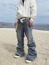 【25s May.】Vintage Wrinkled Flared Jeans