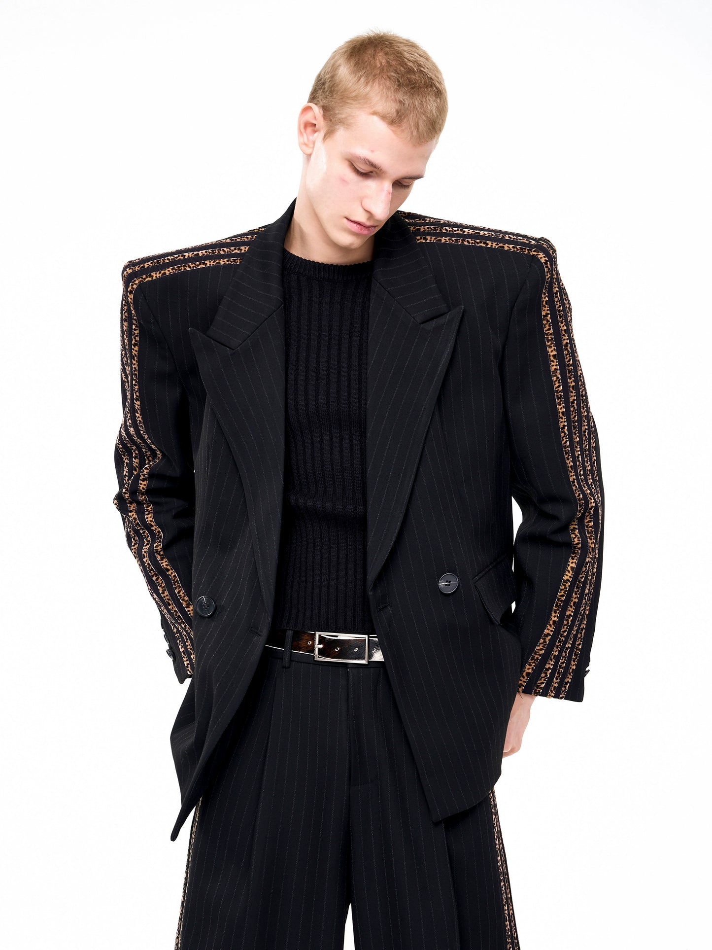 Vertical Striped Double-breasted Elegant Suit