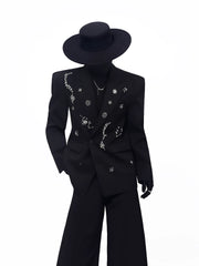 Embellished Black Tailored Blazer