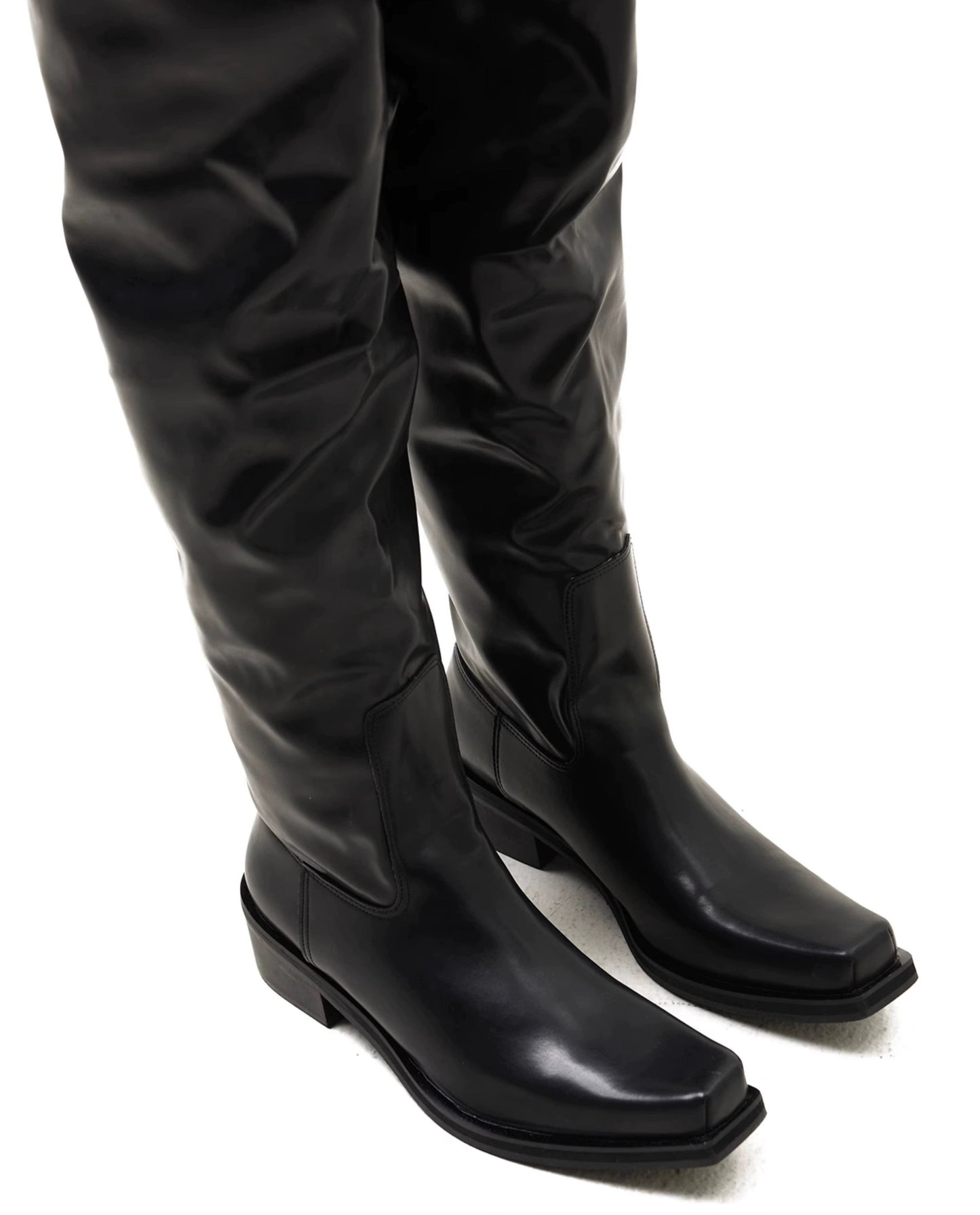 Square Toe Thick Sole Raised Toe Over the Knee High Boots