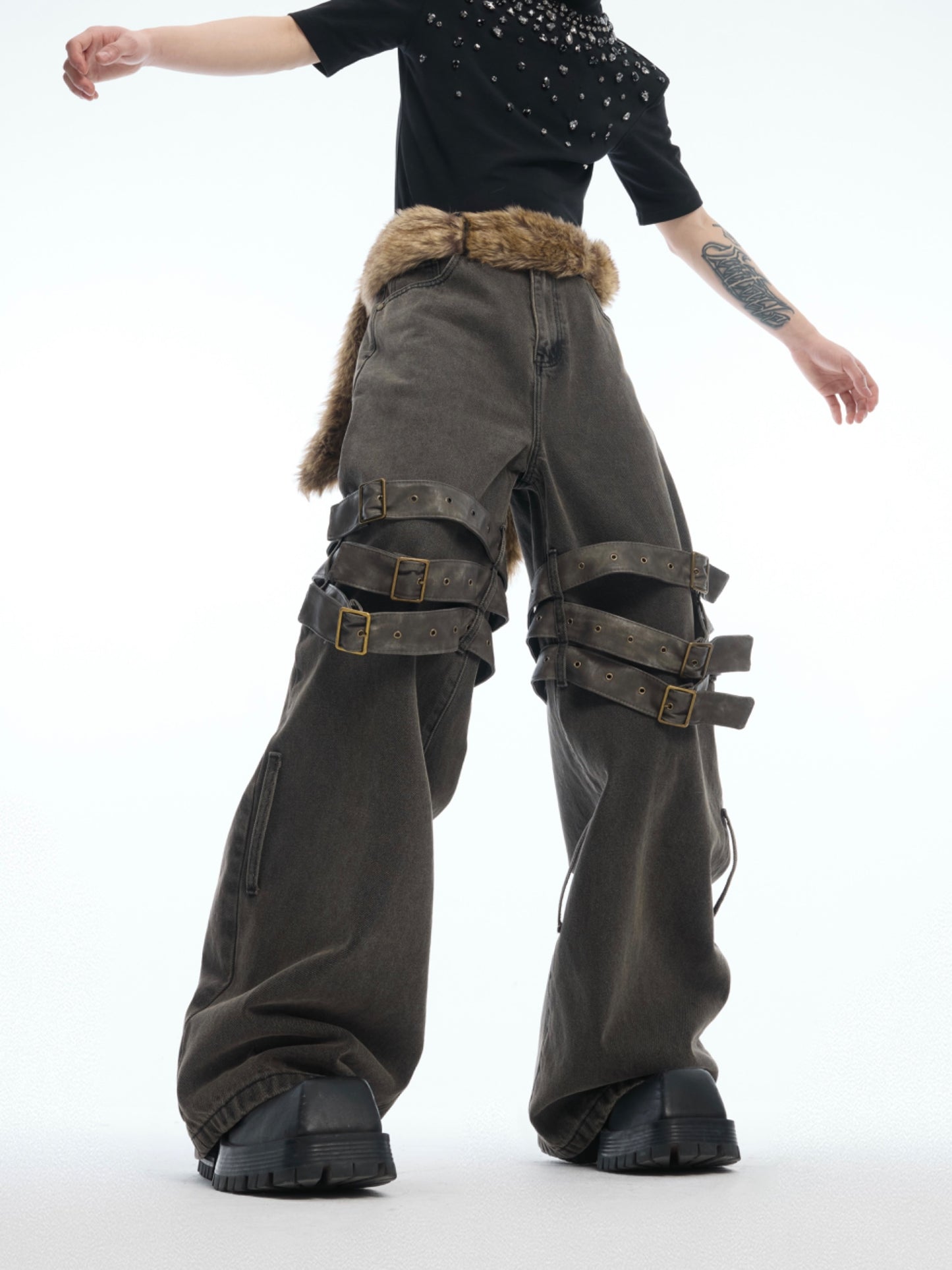【25s Apr.】Vintage Heavy Belted Flare Denim Pants