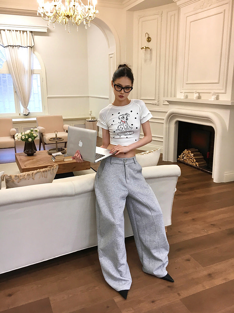 【25s Apr.】Slim-Fit Raglan Crop T-Shirt