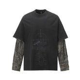 Layered Distressed Washed Long Sleeve Tee