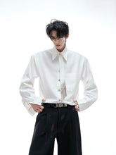 【25s Aug.】Tie-stitched Shoulder-padded Shirt