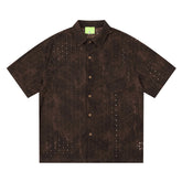 Distressed Tie-Dye Texture Short Sleeve Shirt