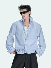 Textured Plaid Drawstring Shirt Jacket