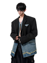 【25s Apr.】Mock Two Piece Denim Suit Jacket
