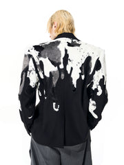 【25s Nov.】Cow-print Fur Blazer