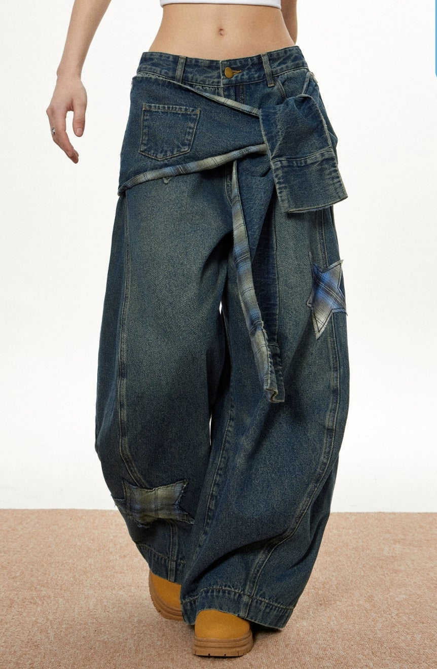 【25s Jul.】Star Bunny Ears Wide Leg Jeans