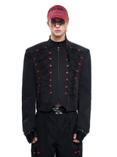 【25s Aug.】Metal Buckle Drawstring Stand Collar Short Jacket