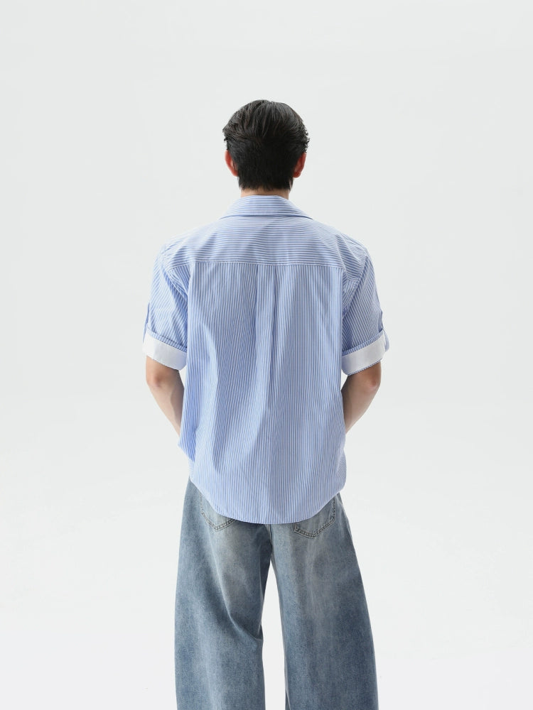 【25s Aug.】Summer Simple Design Striped Shirt