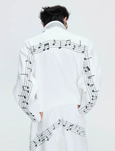 【26s May】Embroidered Music Note Structured Hoodie Set