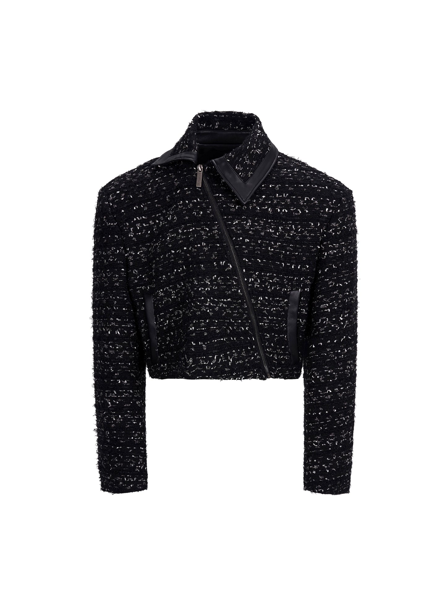 【25s Sep.】Chanel-style Oblique Zipper Short Jacket