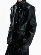 【26s Mar.】Napoleon Double-Breasted Leather Jacket