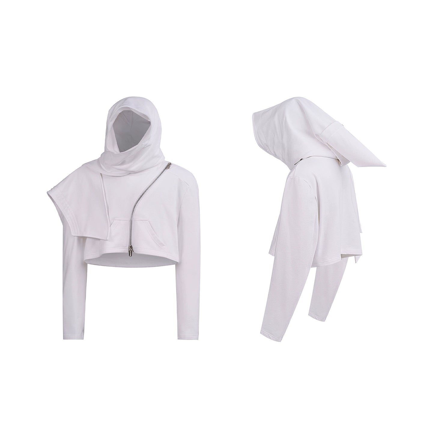 【25s Aug.】Deconstructed Asymmetrical Zip-Up Hoodie