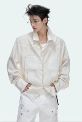 Floral Embroidered Linen Shirt Jacket