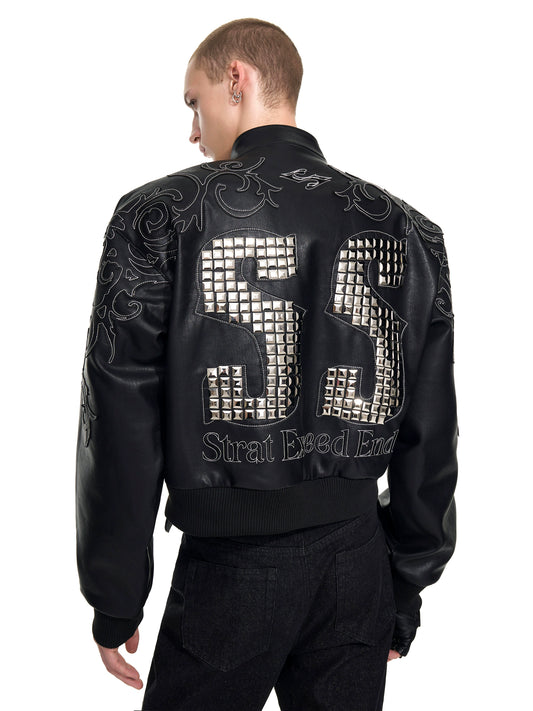 【25s Sep.】Handmade Embroidered Moto PU Leather Jacket