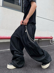 【25s Jun.】Distressed Drape Loose Scimitar Jeans