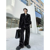 【26s Jan.】Retro Velvet Double-Breasted Suit Set