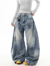 【25s Jul.】Vintage Dirty Distressed Graffiti Machete Jeans
