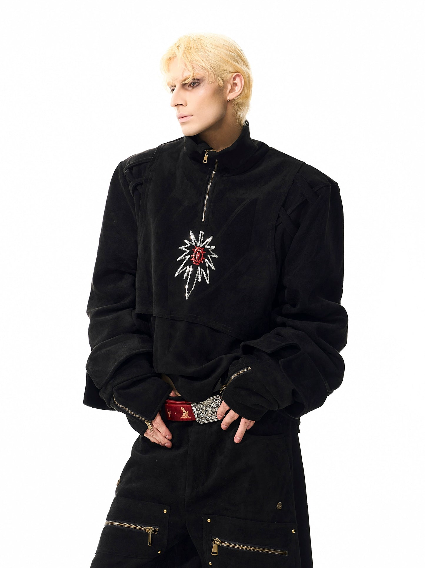 Suede Graffiti Deconstructed Design Hoodie/Pants