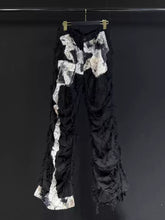 Distressed Raw Edge Relaxed Pants