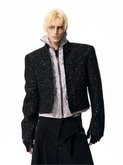 【25s Oct.】Sequined Chanel-style Stand-up Collar Jacket