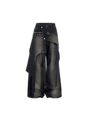 【25s Apr.】Vintage Deconstructed Distressed Rivet Jeans