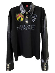 【25s Aug.】Dark Punk Studded Collar Polo Shirt