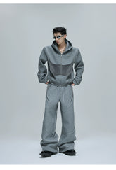 【25s Oct.】Hooded Cropped Mohair Patchwork Hooide/Pants