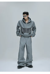 【25s Oct.】Hooded Cropped Mohair Patchwork Hooide/Pants