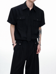 Stripe Tie Layered Shirt / Trouser