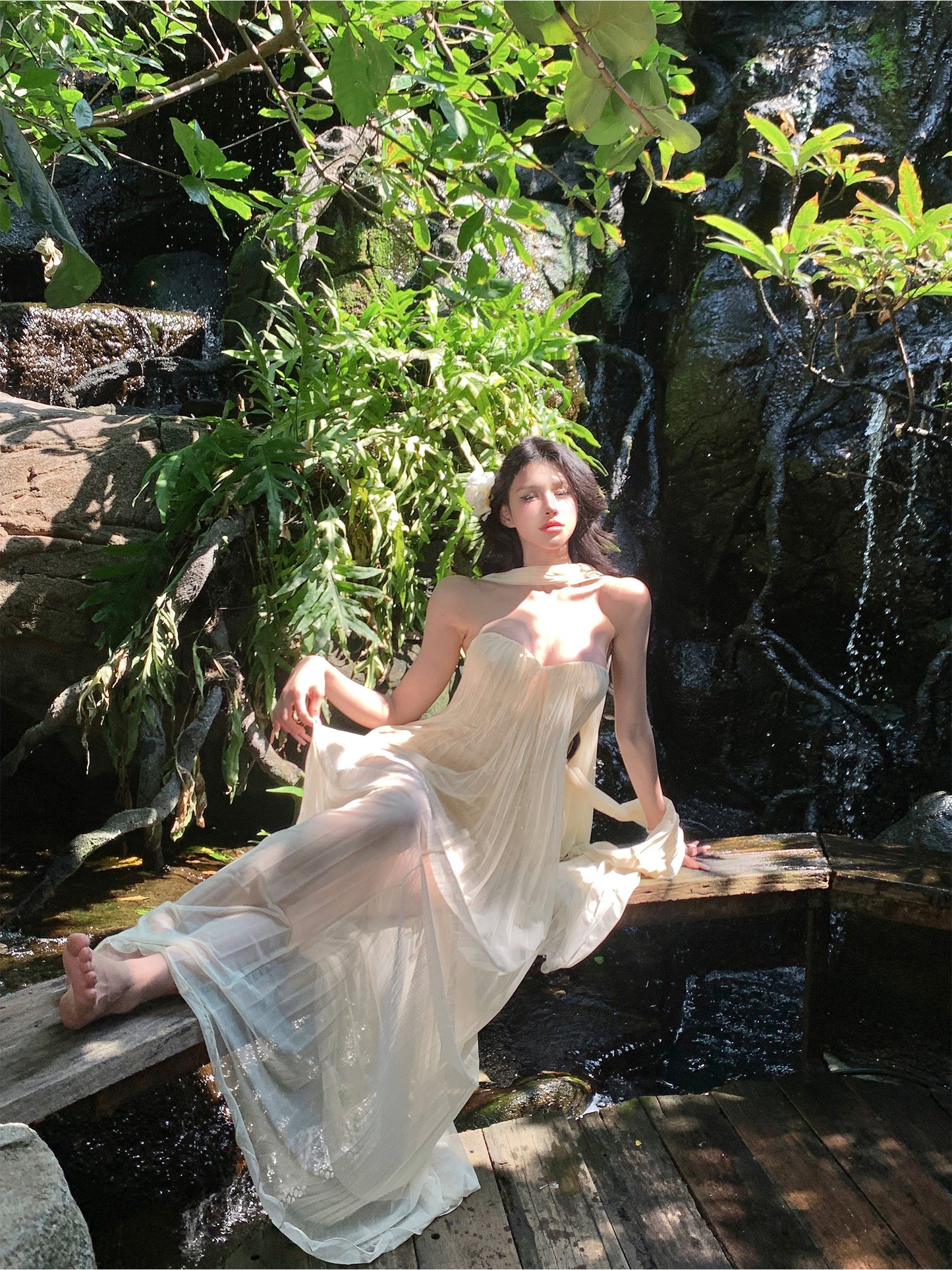【25s Mar.】French Strapless Vacation Dress