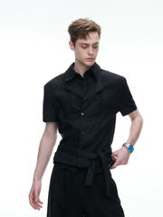 Layered Embroidered Linen Shirt