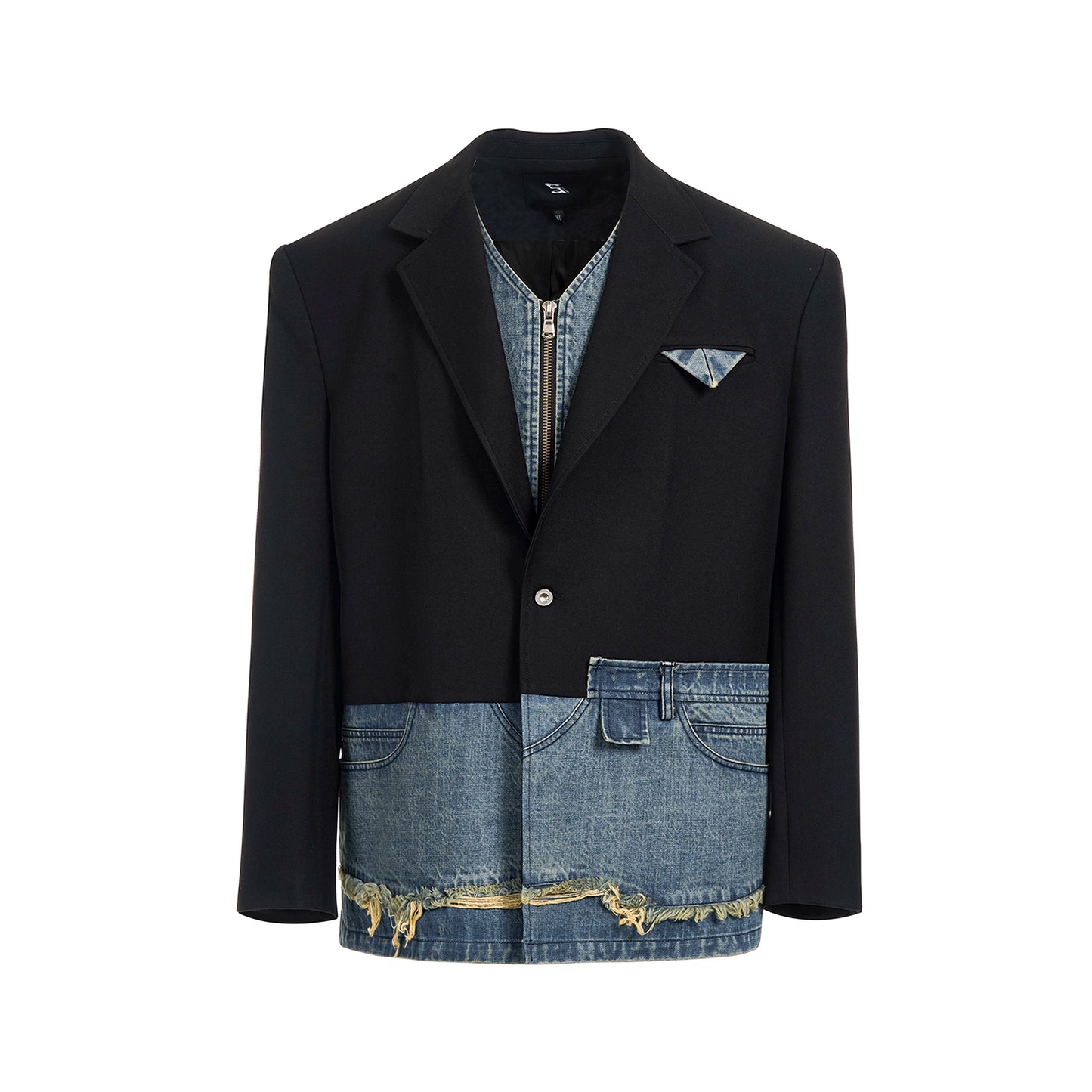 【25s Apr.】Mock Two Piece Denim Suit Jacket