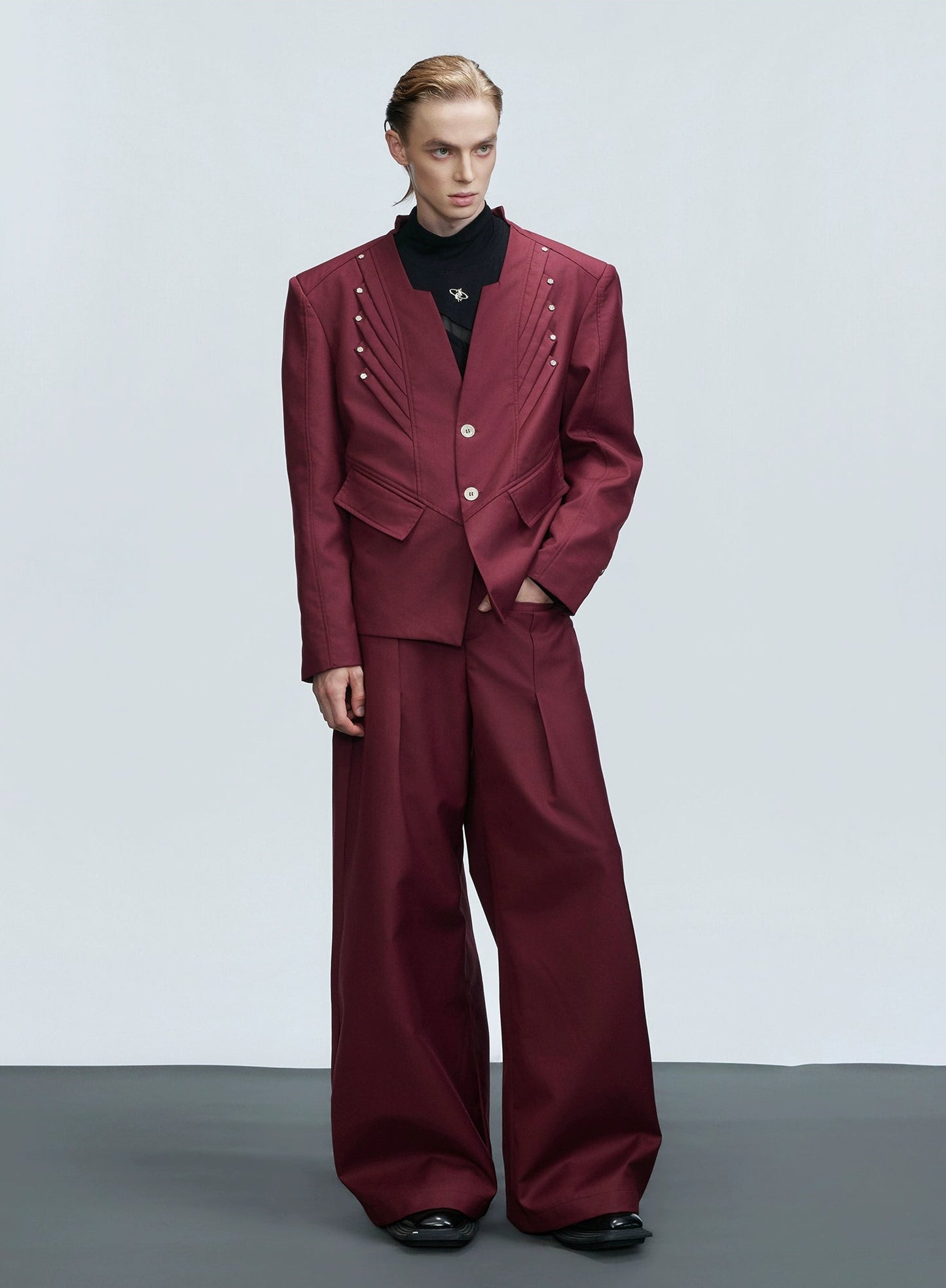 【25s Nov.】Wool Blend Tailored V-neck Suit / Trousers