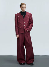 【25s Nov.】Wool Blend Tailored V-neck Suit / Trousers