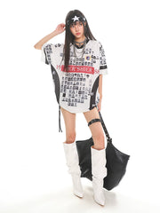 【25s Jul.】Newspaper Graphic Vintage Street Tee