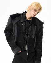 【25s Oct.】Haute Couture Snake Print and Fur Jacket