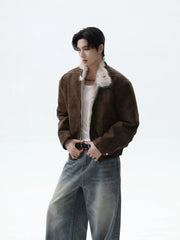 【26s Jan.】Eagle-Embroidered Harrington Padded Fur-Collar Jacket