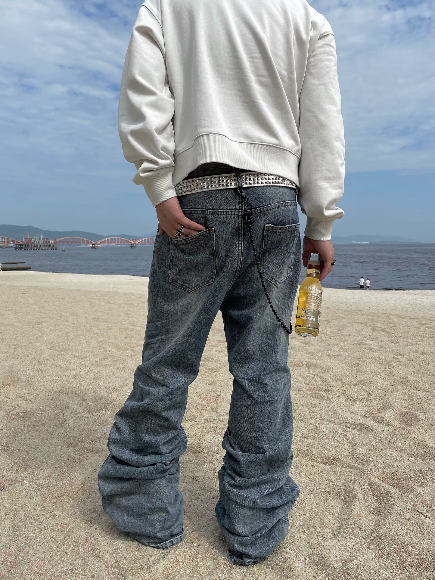 【25s May.】Vintage Wrinkled Flared Jeans