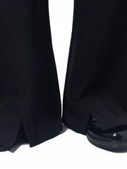 【26s May.】Layered Curved Wide-Leg Black Pants