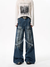 【25s Oct.】Deconstructed and Reconstructed Rivet Design Jeans