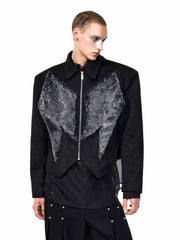 【25s Aug.】Red Snake Print Faux Fur Jacket