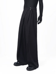 Korean Asymmetric Tie Wide-Leg Trousers