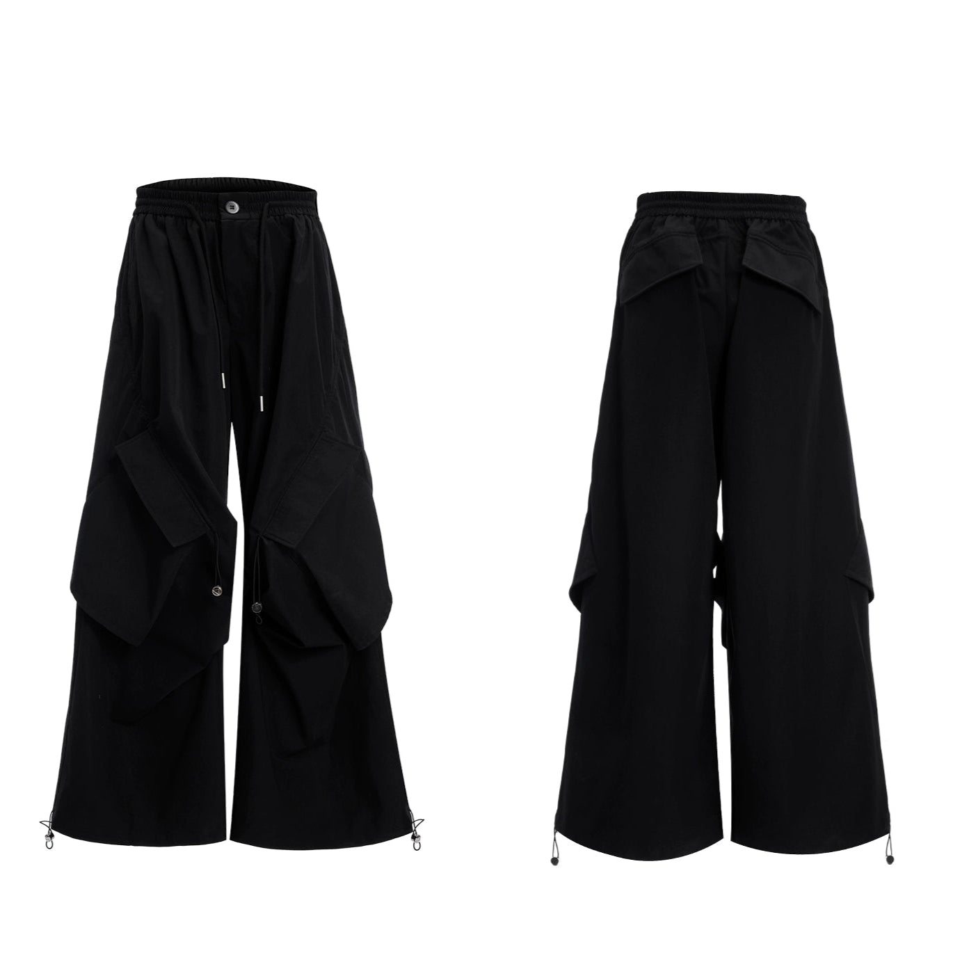 【25s May.】Loose Irregular Drawstring Vest / Multi-Pocket Overalls