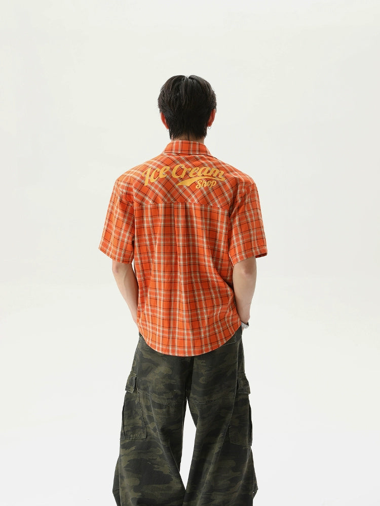 【25s Aug.】American Retro Contrast Plaid Shirt