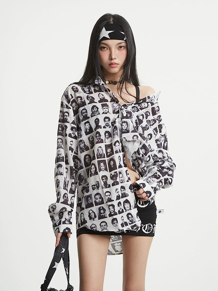 【25s Aug.】Art Print Statement Long Sleeve Shirt